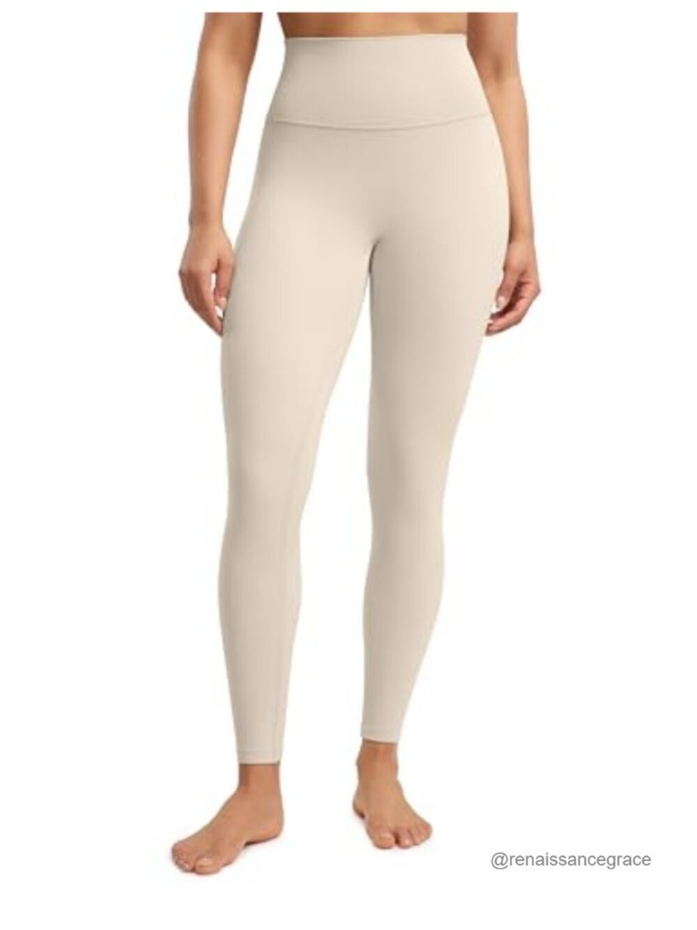 POSHDIVAH Creamluxe No Front Seam Yoga Leggings 25", Buttery Soft High Rise